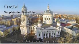  Presentation with church - Slide deck consisting of auv - beautiful martin confessor church background and a light blue colored foreground