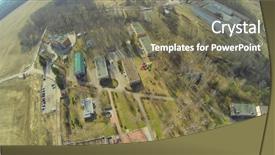  Presentation with children at camp - PPT theme having auv - buildings on the premises health background and a gray colored foreground