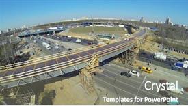  Presentation with auv - Slide deck having auv - car traffic on the highway background and a gray colored foreground