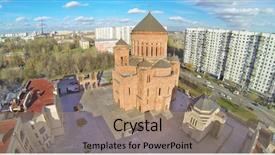  Presentation with auv - Audience pleasing slide deck consisting of auv - cathedral armenian church surb khach backdrop and a coral colored foreground