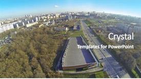  Presentation with auv - Colorful presentation theme enhanced with auv - cityscape at sunny day view backdrop and a  colored foreground