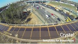  Presentation with highway construction - Presentation theme featuring auv - construction of an overpass background and a  colored foreground