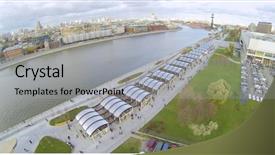  Presentation with auv - Audience pleasing presentation design consisting of auv - embankment of the moskva river backdrop and a light gray colored foreground