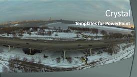  Presentation with singapore city landscape - Beautiful PPT layouts featuring auv - evening landscape with highway backdrop and a  colored foreground