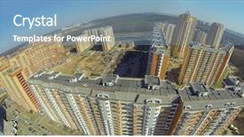  Presentation with auv - Presentation theme featuring auv - house residential area near background and a teal colored foreground