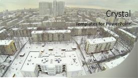  Presentation with auv - Audience pleasing slide deck consisting of auv - residential district bogorodskoe at winter backdrop and a light gray colored foreground