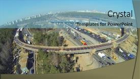  Presentation with auv - PPT theme with auv - round overpass on the highway background and a  colored foreground