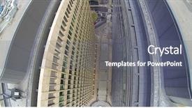  Presentation with tall buildings - Presentation theme consisting of auv - walls of tall office buildings background and a gray colored foreground