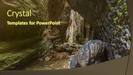  Presentation with island - Amazing PPT theme having avakas-canyon-in-cyprus-island backdrop and a tawny brown colored foreground