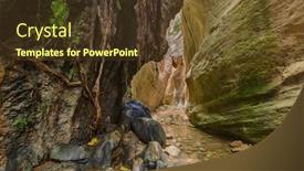  Presentation with island - Beautiful PPT theme featuring avakas-canyon-in-cyprus-island backdrop and a tawny brown colored foreground