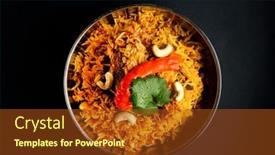  Presentation with healthy breakfast - Theme featuring aval-upma-or-poha-upma background and a tawny brown colored foreground