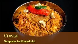  Presentation with healthy breakfast - Presentation theme consisting of aval-upma-or-poha-upma background and a tawny brown colored foreground