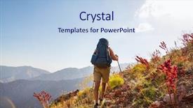  Presentation with uzbekistan - PPT theme featuring avalanche - hike in chimgan mountains uzbekistan background and a sky blue colored foreground