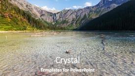  Presentation with arches national park - Slides having avalanche lake in glacial national background and a gray colored foreground