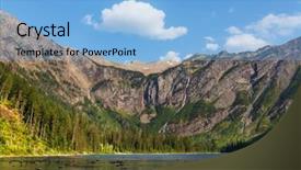  Presentation with national - PPT layouts featuring avalanche lake in glacial national background and a light blue colored foreground
