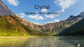  Presentation with national - Beautiful slides featuring avalanche lake in glacial national backdrop and a light blue colored foreground
