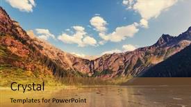  Presentation with national - Theme enhanced with avalanche lake in glacial national background and a red colored foreground