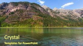  Presentation with national - Beautiful presentation theme featuring avalanche lake in glacial national backdrop and a tawny brown colored foreground