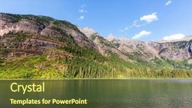  Presentation with lake - Cool new PPT theme with avalanche lake in glacial national backdrop and a tawny brown colored foreground