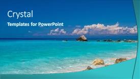  Presentation with island - Slide deck having avali-beach-in-lefkas-island background and a ocean colored foreground