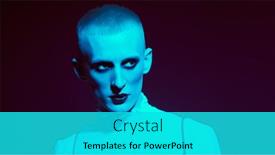  Presentation with dark vampire mouth makeup fashion - Colorful PPT theme enhanced with avant-garde-fashion-portrait backdrop and a cyan colored foreground