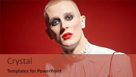  Presentation with fashion - Presentation with avant-garde-fashion-portrait background and a red colored foreground