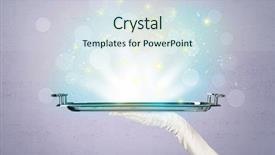  Presentation with glowing lights - PPT layouts featuring avant garde restaurant business - glowing lights glitter on silver background and a sky blue colored foreground