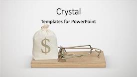  Presentation with money bag sysmbol - PPT layouts with avid - bag with money in wooden background and a white colored foreground