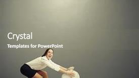  Presentation with woman in under wear - Slide deck consisting of avid - excited woman in formal wear background and a gray colored foreground