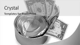  Presentation with metal - Presentation design consisting of avid - photo of metal cans background and a light gray colored foreground