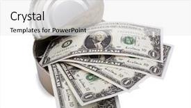  Presentation with energy drinks in metal cans - Theme consisting of trash money - photo of metal cans background and a mint green colored foreground