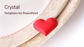  Presentation with white plate - PPT theme with avid - red heart in plate isolated background and a lemonade colored foreground