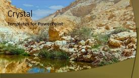  Presentation with spring water - Slide deck featuring avdat in the negev desert background and a coral colored foreground
