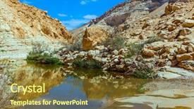  Presentation with water blue sky and peaceful - Audience pleasing slide deck consisting of avdat in the negev desert backdrop and a tawny brown colored foreground