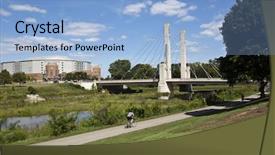  Presentation with columbus - Beautiful slide set featuring avenue bridge in columbus ohio backdrop and a light blue colored foreground