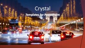  Presentation with avenue - PPT layouts consisting of avenue-des-champs-elysees background and a navy blue colored foreground