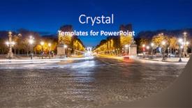  Presentation with avenue - Presentation theme having avenue-des-champs-elysees background and a navy blue colored foreground