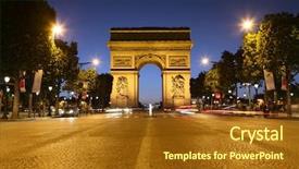  Presentation with avenue - Slides enhanced with portrait of pretty female butcher smiling at butchery background and a gray colored foreground