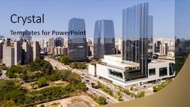  Presentation with city of chicago aerial view - PPT layouts having avenues - aerial view of itaim bibi background and a light blue colored foreground