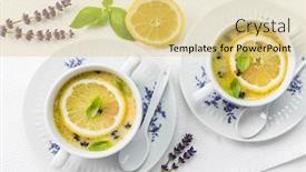  Presentation with greek - Presentation featuring avgolemono-delicious-greek-chicken-egg background and a yellow colored foreground