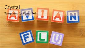 Presentation with flu virus - Theme having avian flu toy block background and a yellow colored foreground