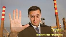  Presentation with pollution - Colorful theme enhanced with avian virus - businessman with open hand making backdrop and a tawny brown colored foreground