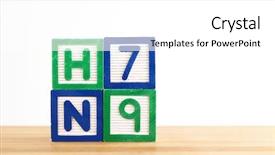  Presentation with alphabet - Beautiful PPT theme featuring avian virus - h7n9 alphabet toy block backdrop and a white colored foreground