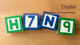  Presentation with alphabet - Beautiful PPT theme featuring avian virus - h7n9 alphabet toy block backdrop and a yellow colored foreground