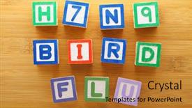  Presentation with bird flu - Theme enhanced with avian virus - h7n9 bird flu toy block background and a red colored foreground