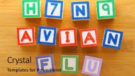  Presentation with h7n9 bird flu - Beautiful slide deck featuring avian virus - h7n9 bird flu toy block backdrop and a gold colored foreground