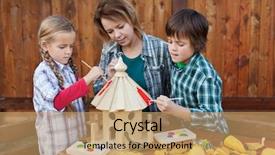  Presentation with exercise kids kid doing fitness - Beautiful slide set featuring aviary - woman with kids in autumn backdrop and a coral colored foreground