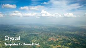  Presentation with aviation - Cool new slides with aviation - aerial sky and clouds background backdrop and a ocean colored foreground