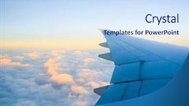  Presentation with airplane - Amazing slide deck having aviation - aerial view from an airplane backdrop and a sky blue colored foreground