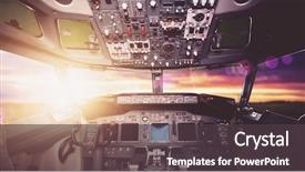  Presentation with airplane pilot - Theme consisting of aviation - aircraft interior cockpit view inside background and a dark gray colored foreground